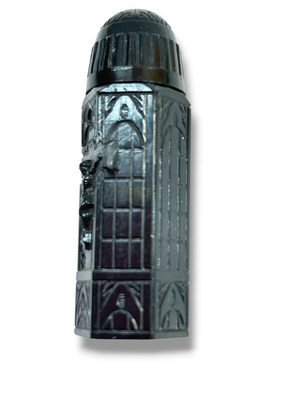 Vintage Holy Water Vial Black Resin Cathedral 2.2"