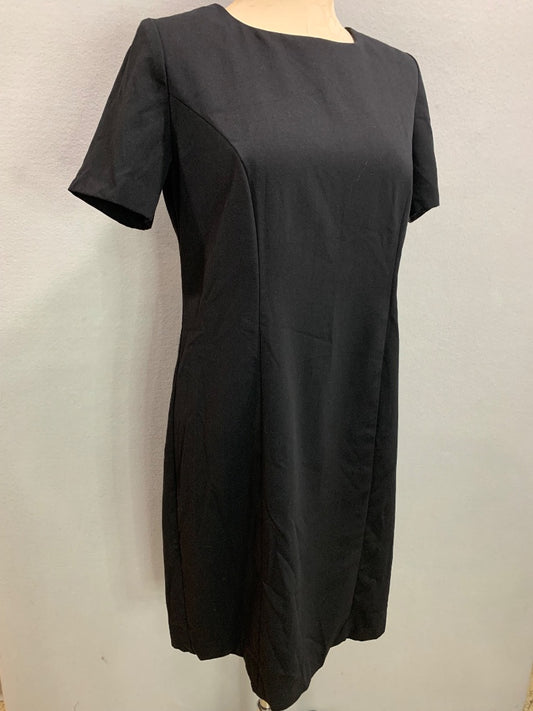 Size 6P 220 Hickory Petite Vintage Black Sheath Dress Shoulder Pads Short Sleeve