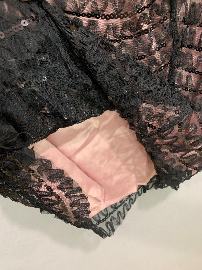Small Minuet Black Lace Pink Underlay New Dress Strapless Dress