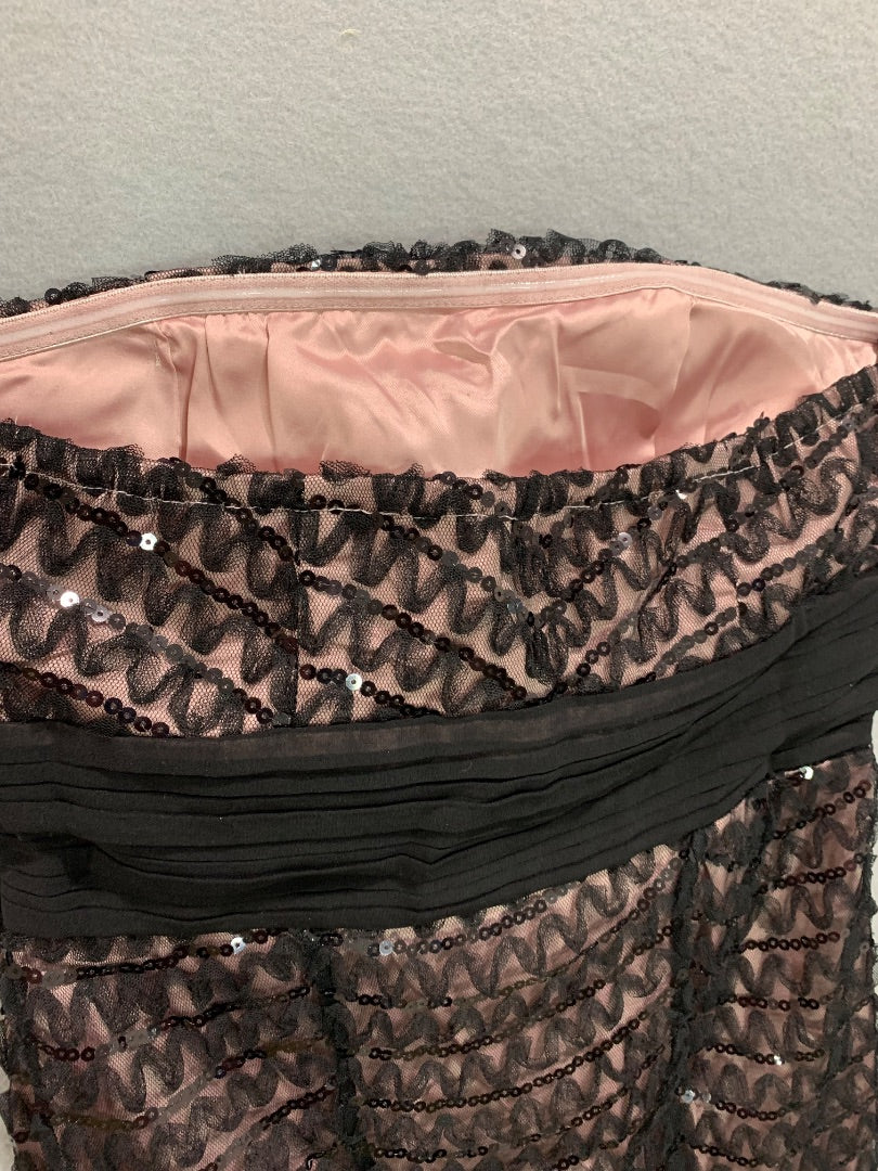Small Minuet Black Lace Pink Underlay New Dress Strapless Dress