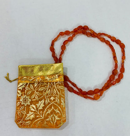 Carnelian Stone Beaded Strand String Necklace 28" Overhead No Clasp