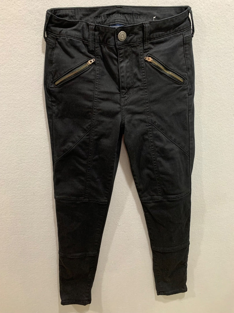 Size 4 American Eagle Womens Black Hi-Rise Jeggings Super Stretch