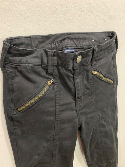 Size 4 American Eagle Womens Black Hi-Rise Jeggings Super Stretch