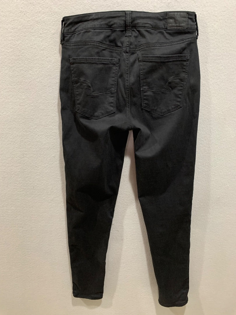 Size 4 American Eagle Womens Black Hi-Rise Jeggings Super Stretch