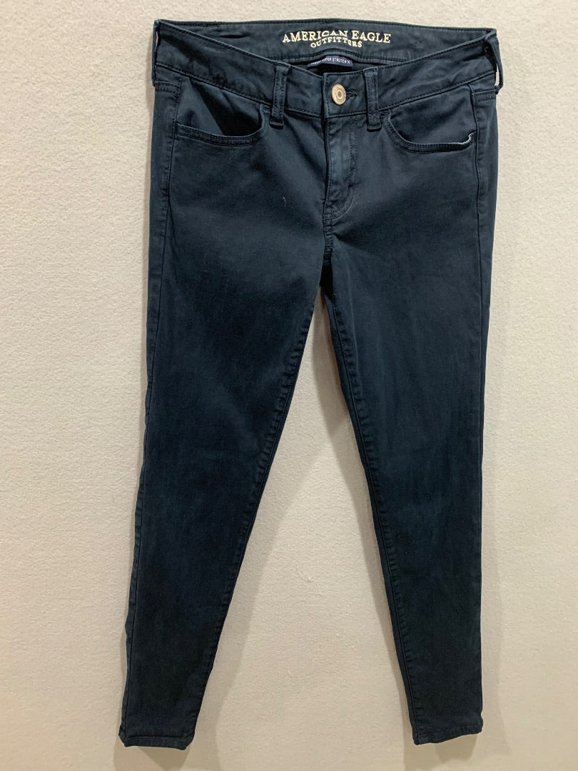 Size 4 American Eagle Womens Navy Blue Jegging Super Stretch X