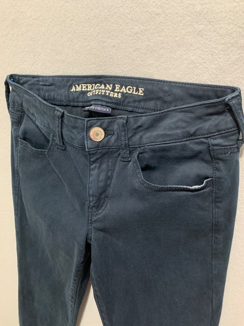 Size 4 American Eagle Womens Navy Blue Jegging Super Stretch X