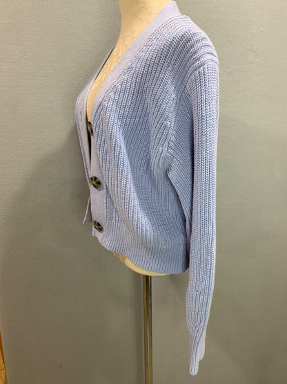 Size XS H&M Womens Lilac Cardigan Sweater Thick Knit