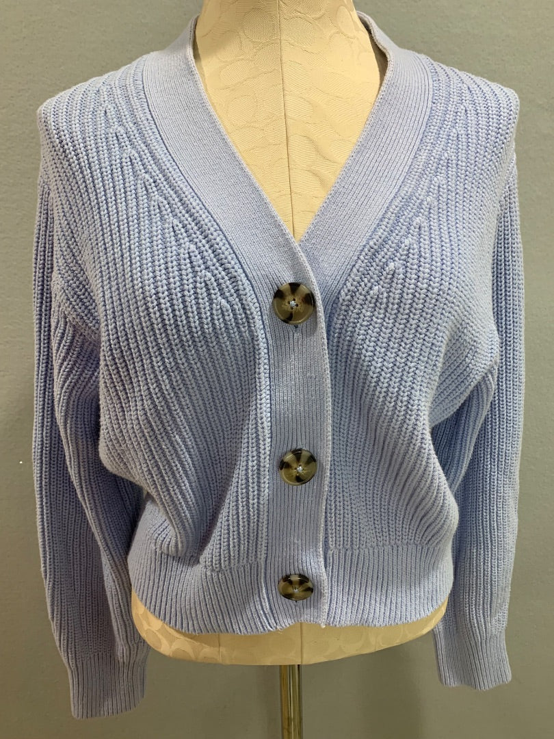 Size XS H&M Womens Lilac Cardigan Sweater Thick Knit