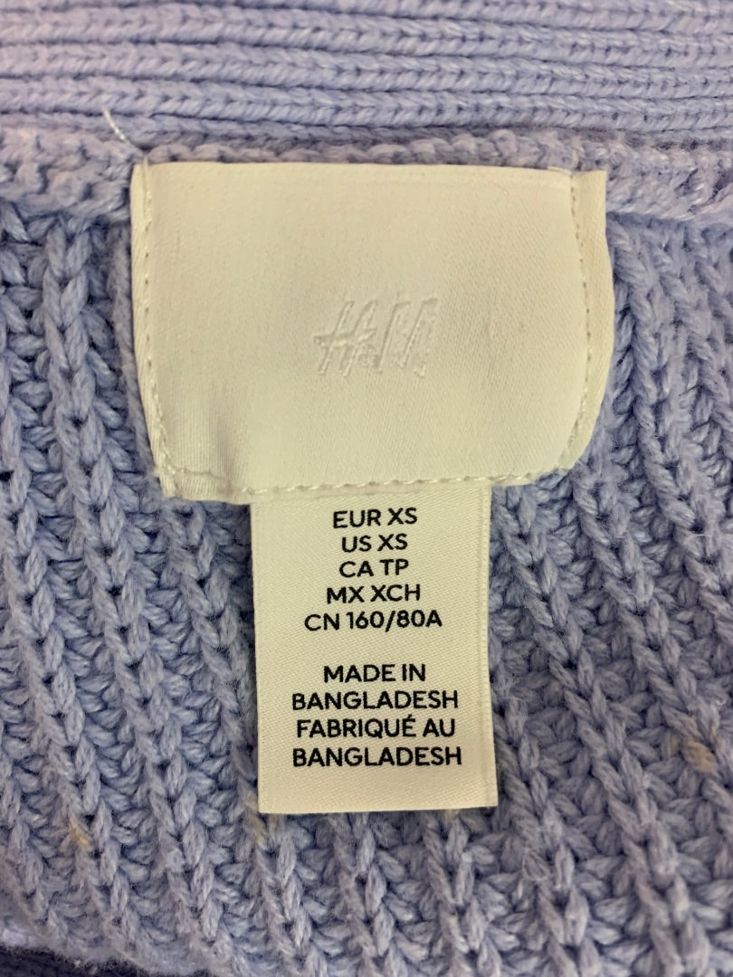 Size XS H&M Womens Lilac Cardigan Sweater Thick Knit