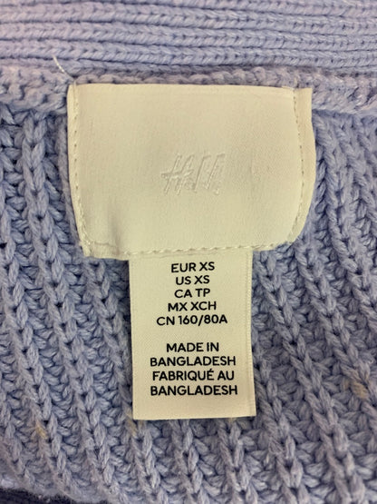 Size XS H&M Womens Lilac Cardigan Sweater Thick Knit