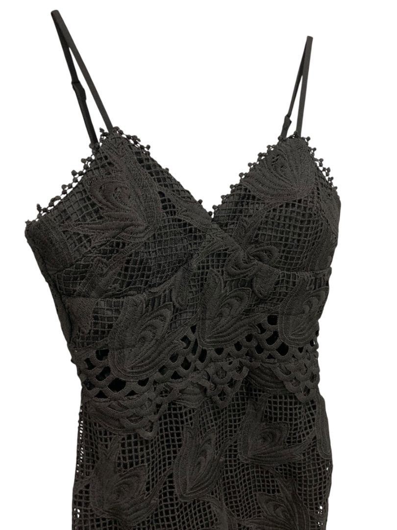 Small Aqua Urban Outfitters Black Lace V-Neck New Dress