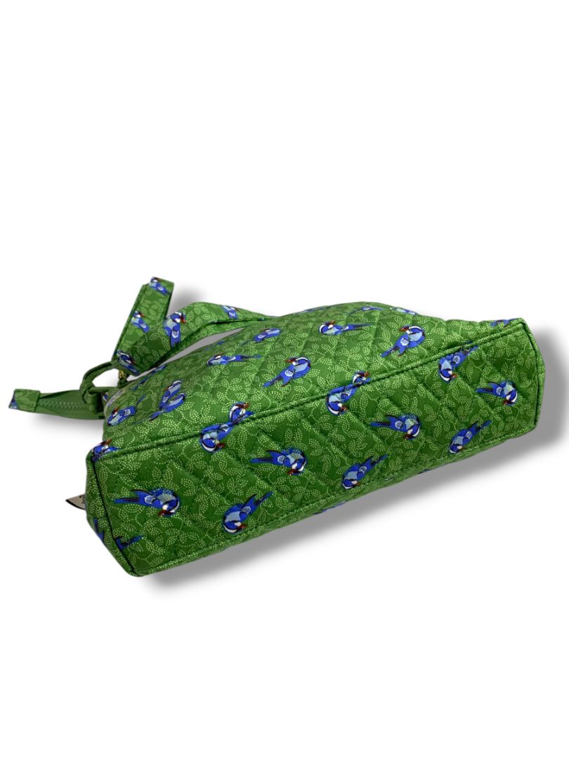 Vera Bradley Original Zip Hipster Green Birds Crossbody Bag