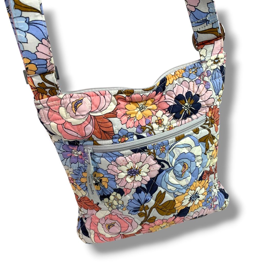 Vera Bradley Hipster Crossbody Bag Aloha Blooms Quilted Cotton