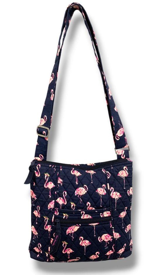 Vera Bradley Hipster Crossbody Bag Flamingo Fiesta Quilted Cotton
