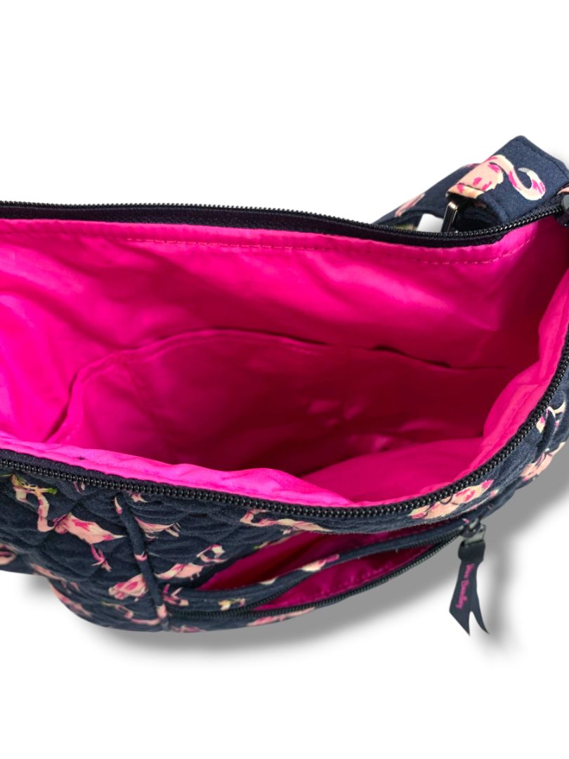Vera Bradley Hipster Crossbody Bag Flamingo Fiesta Quilted Cotton