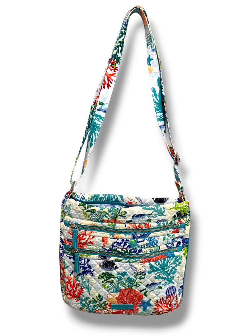 Vera Bradley Triple Zip Hipster Crossbody Bag in Shore Thing Ocean Pattern
