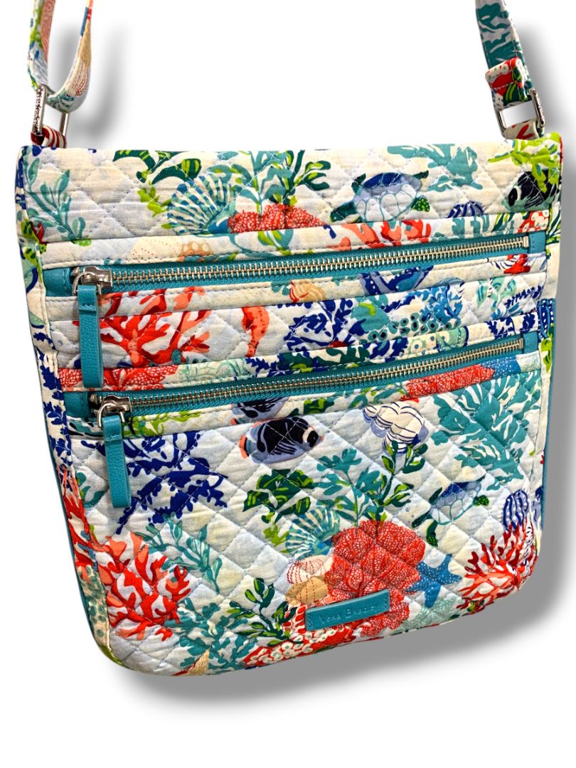 Vera Bradley Triple Zip Hipster Crossbody Bag in Shore Thing Ocean Pattern