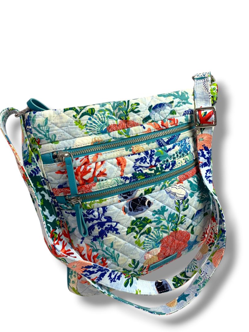 Vera Bradley Triple Zip Hipster Crossbody Bag in Shore Thing Ocean Pattern