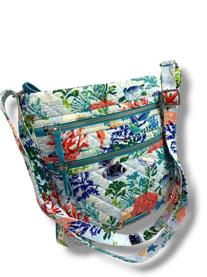 Vera Bradley Triple Zip Hipster Crossbody Bag in Shore Thing Ocean Pattern