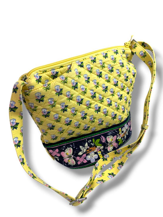Vera Bradley Bucket Crossbody Bag Kinda Katherine Butter Yellow Floral