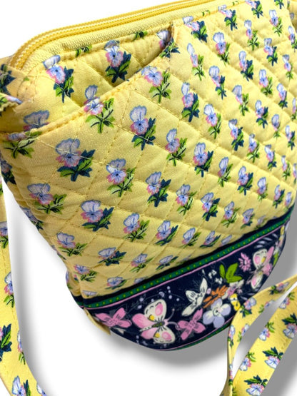 Vera Bradley Bucket Crossbody Bag Kinda Katherine Butter Yellow Floral