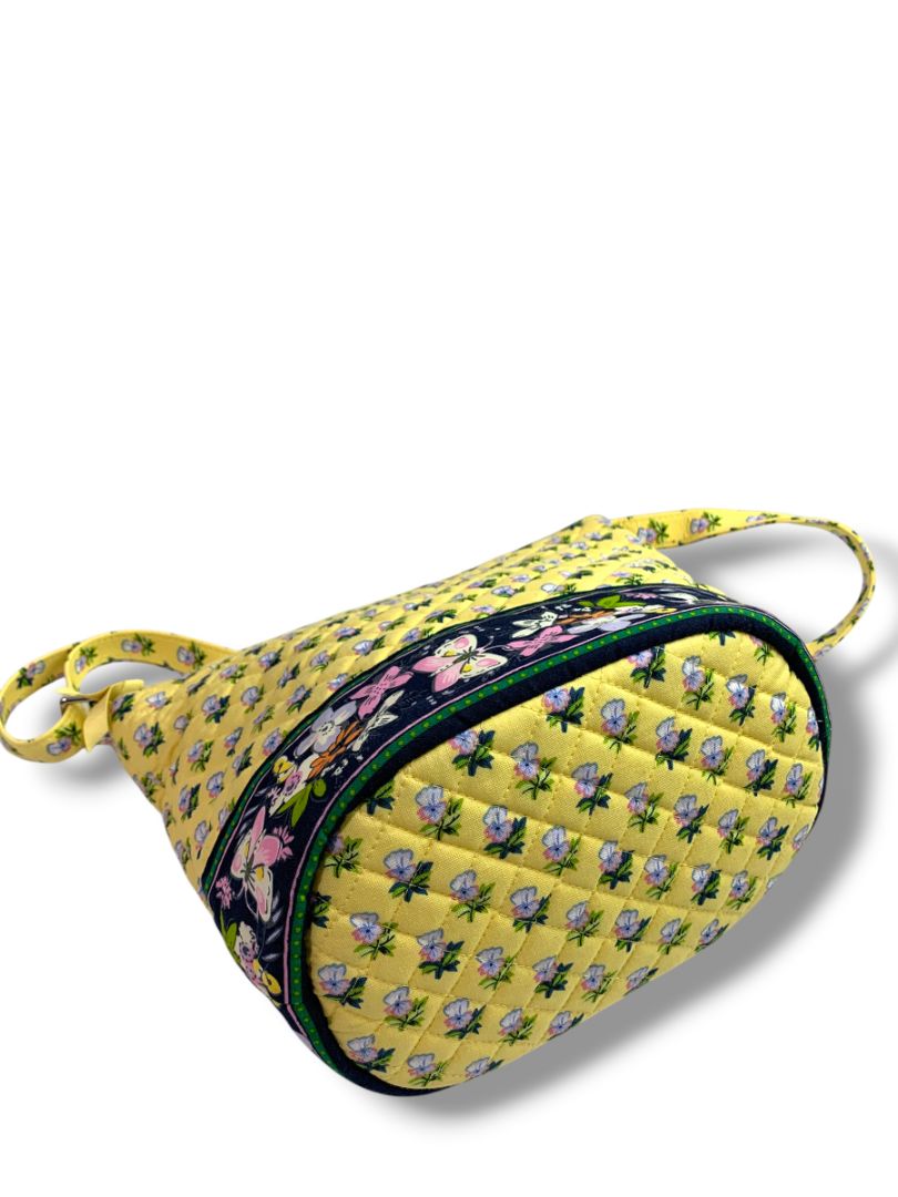 Vera Bradley Bucket Crossbody Bag Kinda Katherine Butter Yellow Floral