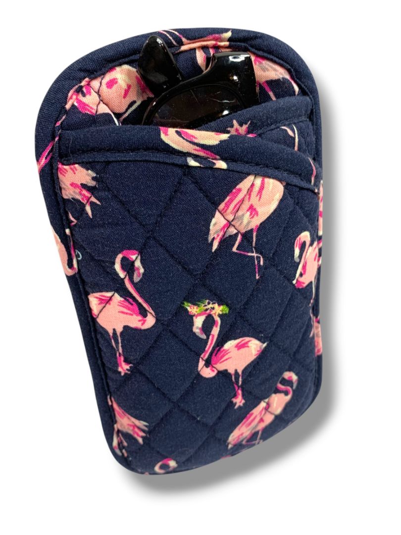 Vera Bradley Flamingo Fiesta Soft Eyeglasses Holder 2 Slip Pockets