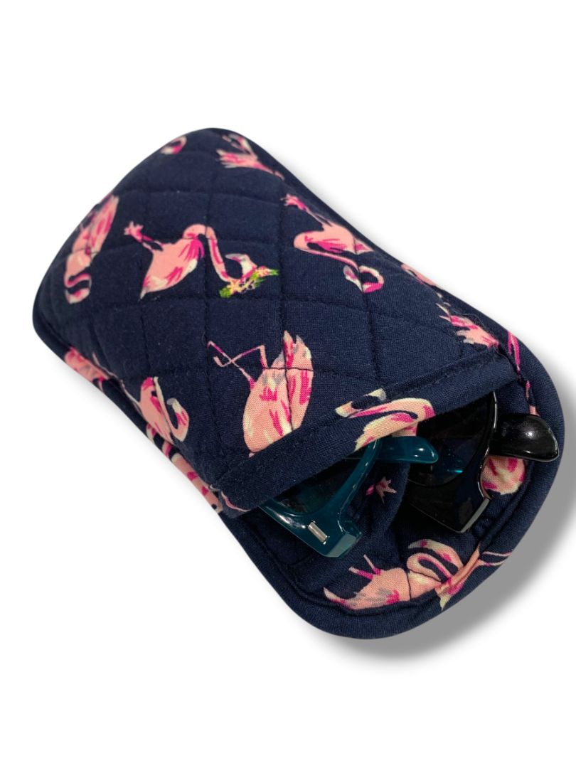 Vera Bradley Flamingo Fiesta Soft Eyeglasses Holder 2 Slip Pockets