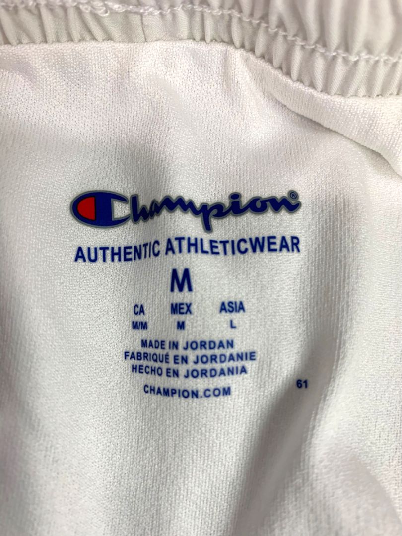 Size Medium Champion Womens White Varsity Running Shorts Lined Multicolor Trim