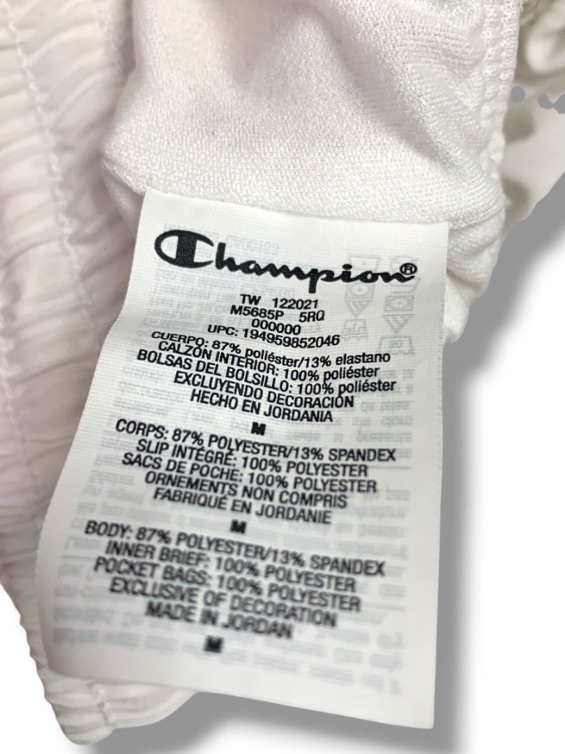 Size Medium Champion Womens White Varsity Running Shorts Lined Multicolor Trim