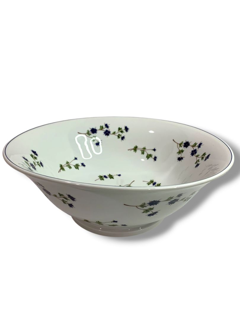 Barbeau by Pillivuyt Centerpiece Serving Bowl Blue Cornflower French Pottery 13"