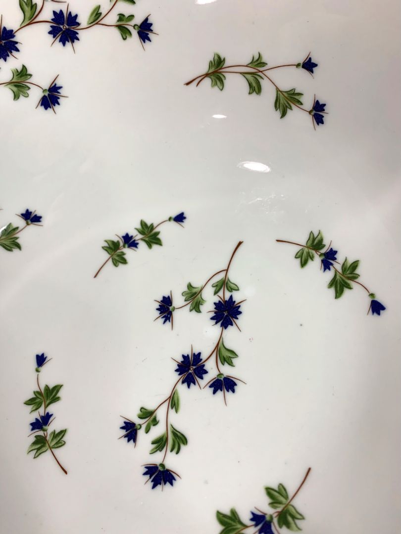Barbeau by Pillivuyt Centerpiece Serving Bowl Blue Cornflower French Pottery 13"