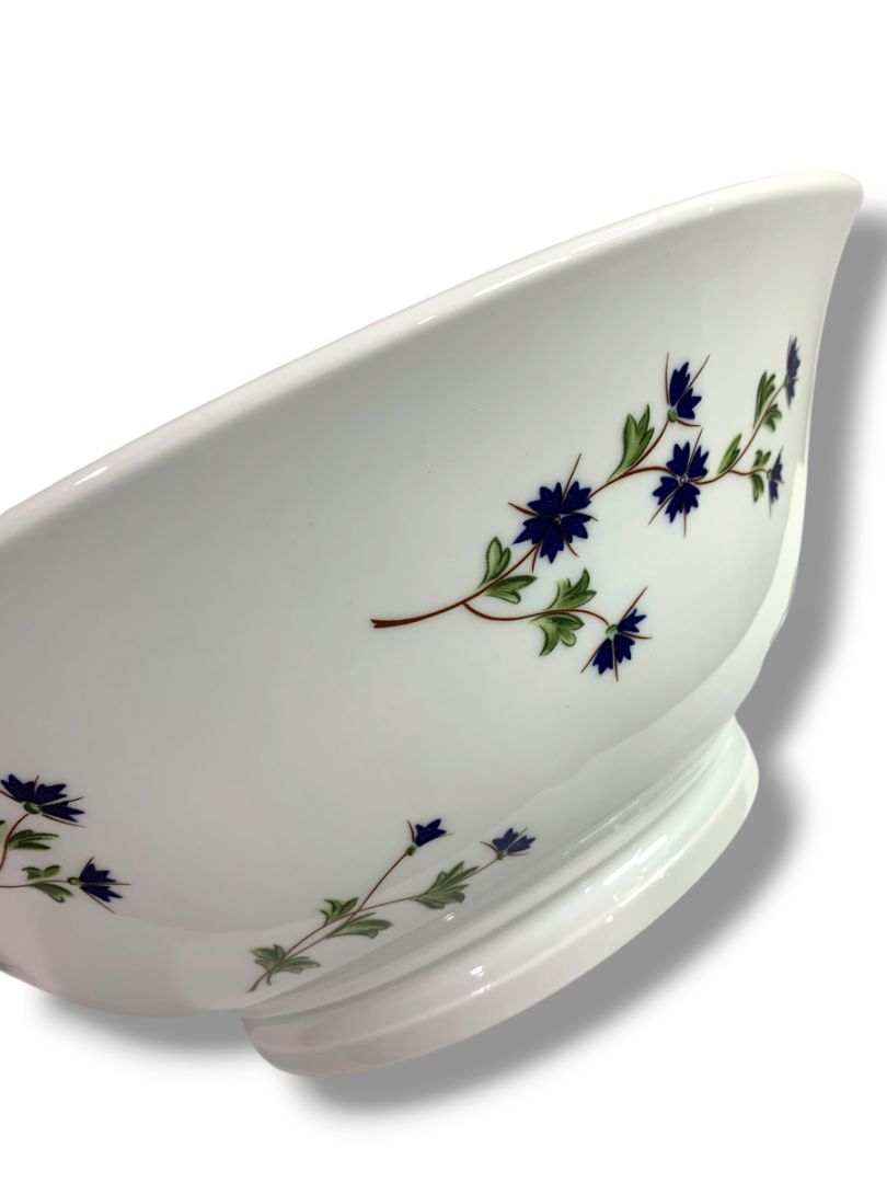 Barbeau by Pillivuyt Centerpiece Serving Bowl Blue Cornflower French Pottery 13"