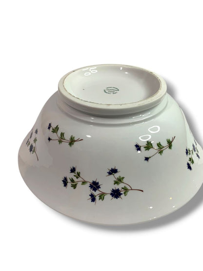 Barbeau by Pillivuyt Centerpiece Serving Bowl Blue Cornflower French Pottery 13"