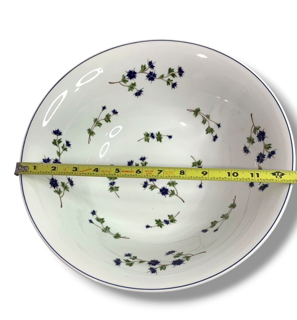 Barbeau by Pillivuyt Centerpiece Serving Bowl Blue Cornflower French Pottery 13"