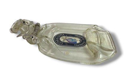 Vintage Luna di Luna Flattened Wine Bottle Glass Trinket Dish Upcycled 9"l x 5.5"w