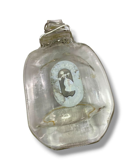 Vintage Luna di Luna Flattened Wine Bottle Glass Trinket Dish Upcycled 9"l x 5.5"w