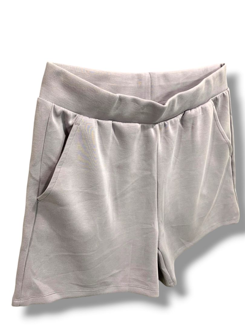 Medium Lazypants Womens Luxe Lounge Shorts Pockets Pull On Lavender