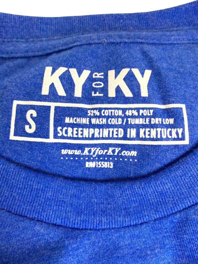 Small KY for KY Womens Tshirt Cat Lady Blue Short Sleeve