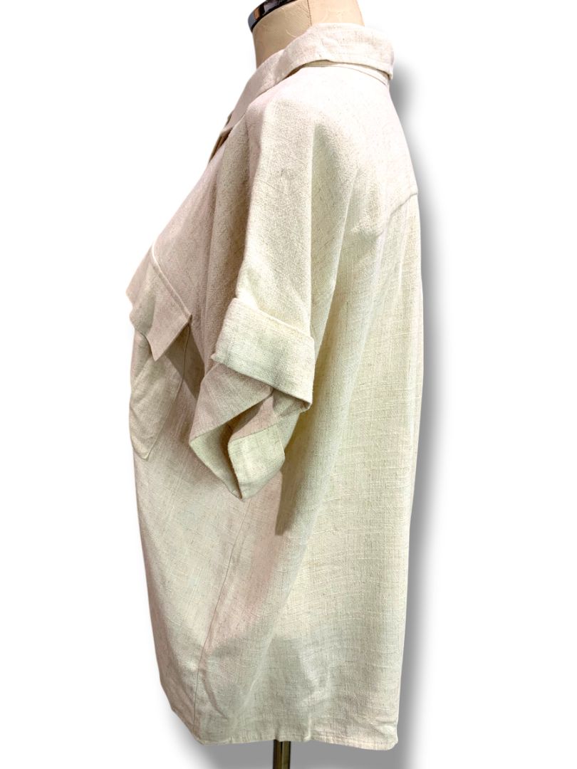 Size XL Simply Vera Wang Womens Short Sleeve Shirt Pullover Rayon Linen Blend