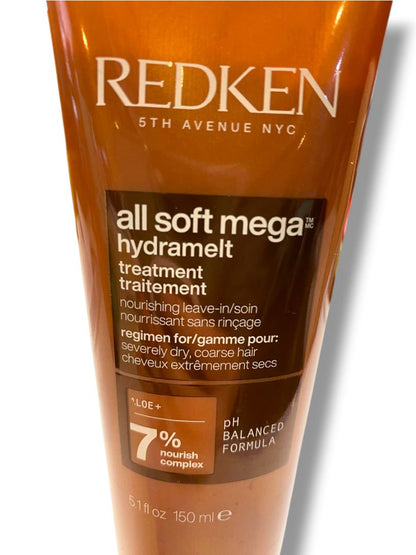 Redken All Soft Mega Hydramelt 5.1 oz-all day Nourishment for Severely Dry Hair