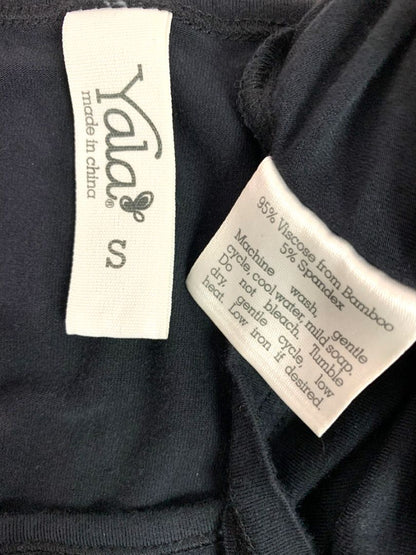 Small Yala Soft Black Tshirt Dress 1/2 Sleeve  35" Length