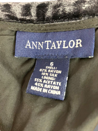 Size 6 Ann Taylor Black Velvet Skirt Silk Blend Lined