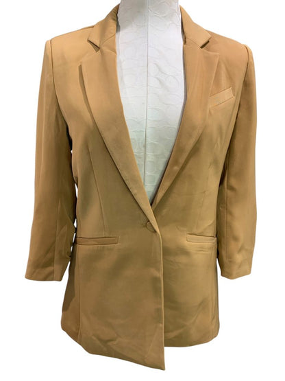 Size XS Z Supply Womens Blazer Lined Ruched Sleeve Sport Coat Brown