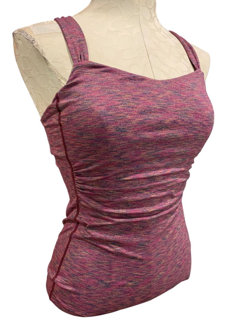 Small prAna Womens Twila Top Activewear Tank Purple Space Dye