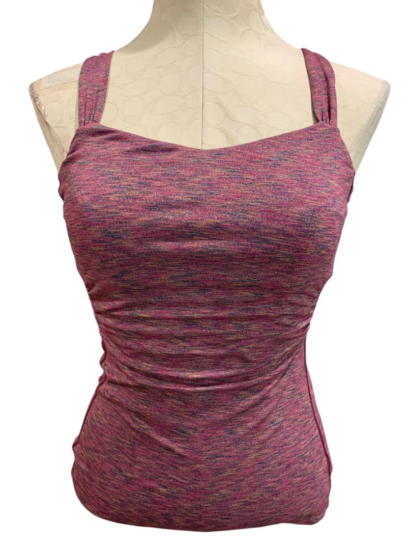 Small prAna Womens Twila Top Activewear Tank Purple Space Dye