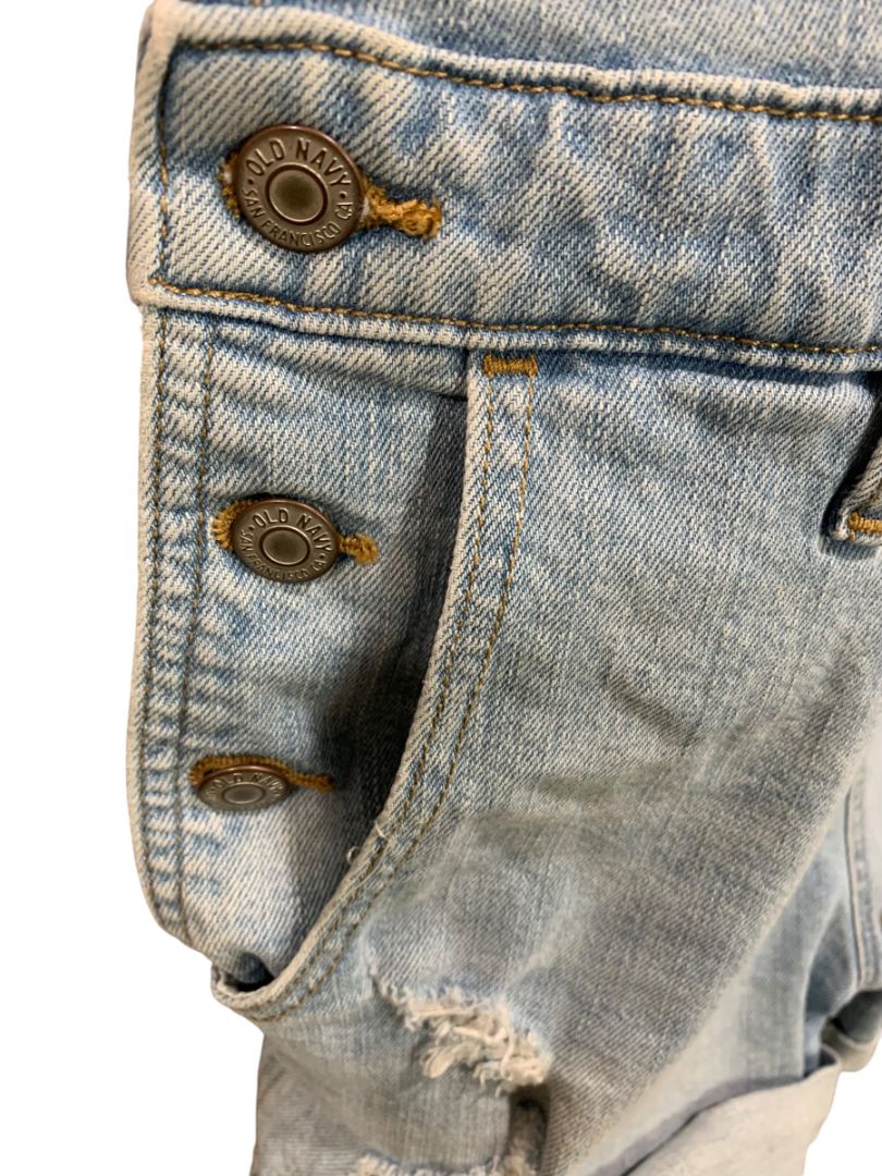 Medium Old Navy Womens Denim Jean Bib Overall Shorts Cuffed Light Wash