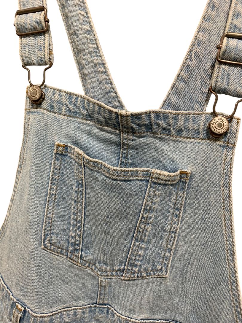 Medium Old Navy Womens Denim Jean Bib Overall Shorts Cuffed Light Wash