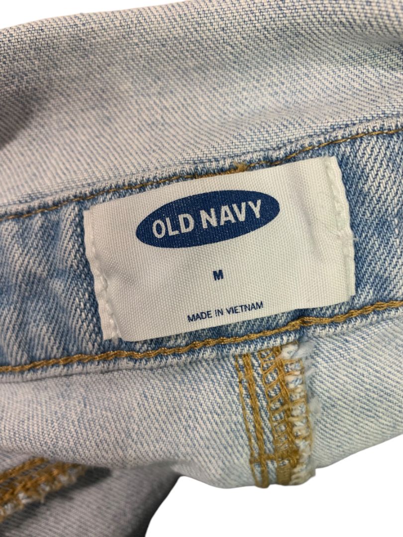 Medium Old Navy Womens Denim Jean Bib Overall Shorts Cuffed Light Wash