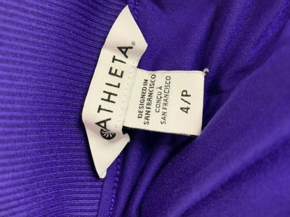 Size 4P Athleta Petite Womens Purple Brooklyn Lined Athletic Pants Pockets